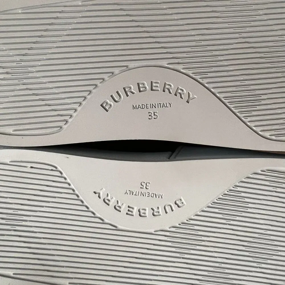 Burberry Blue Furley Logo-Embellished Sandals, IT35/US5